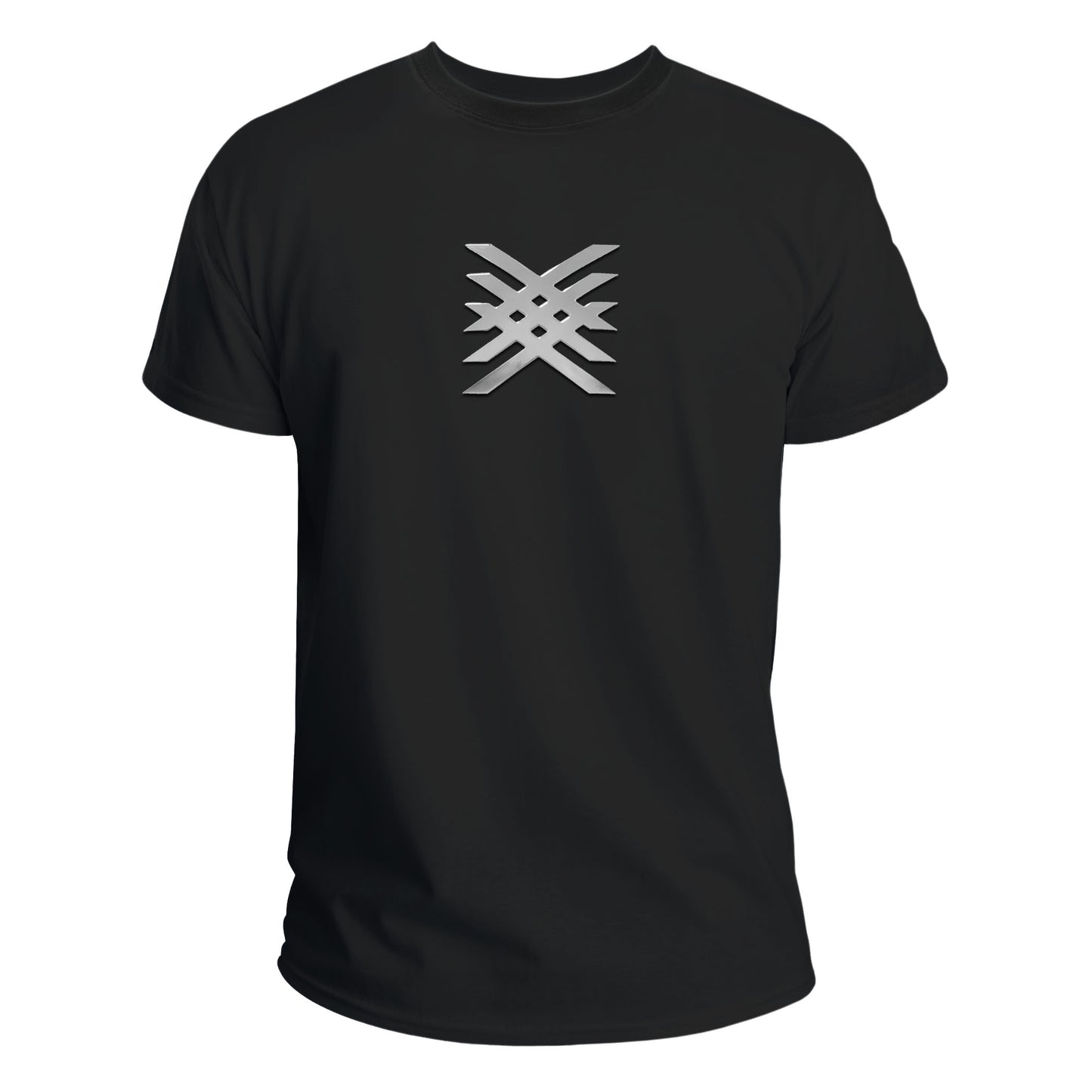 T-shirt with metallic effect X logo in Silver
