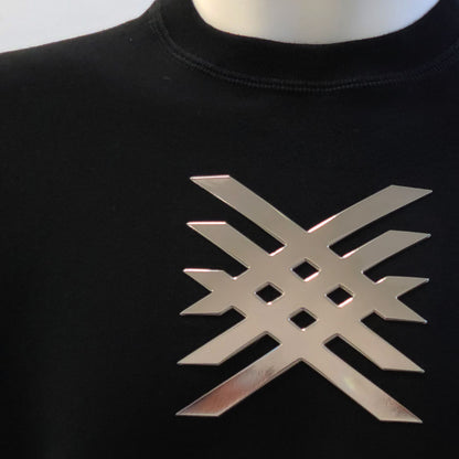 T-shirt with metallic effect X logo in Silver